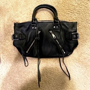Rebecca Minkoff Black Leather Handbag - Comes with duster bag